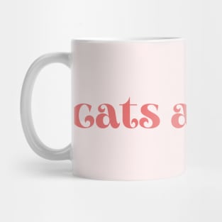 Cats and Tea Simple Red Design Mug